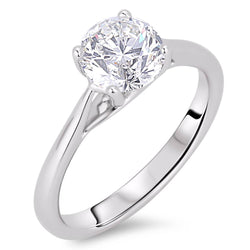 Engagement Solitaire Natural Earth Mined Diamond Ring 1 Carat White Gold Lady Jewelry