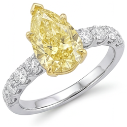Genuine VVS Clarity Fancy Yellow Diamond Fine Jewelry Ring 1.5 ct