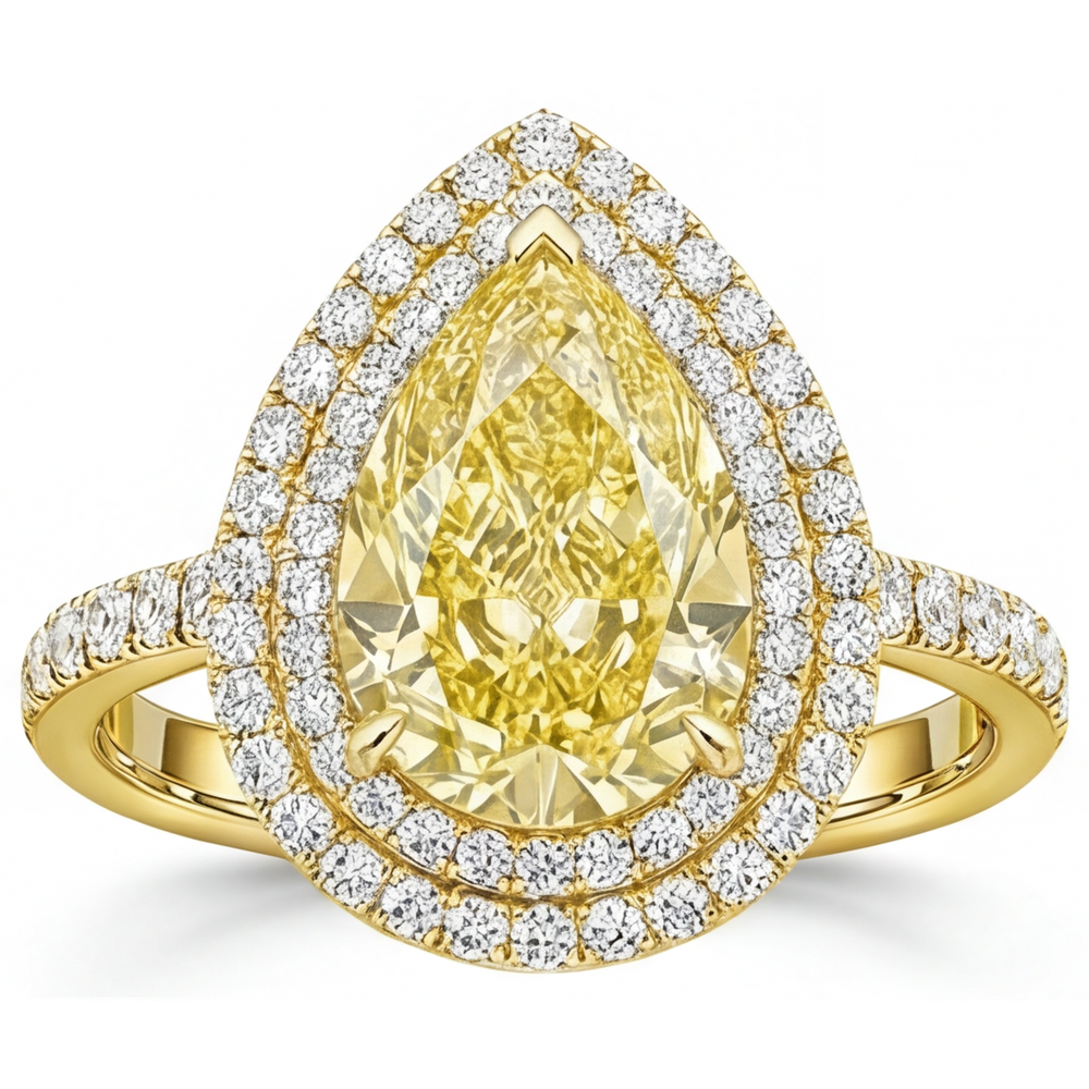 Earth-Mined Fancy Yellow Diamond Fine Jewelry Ring – front view