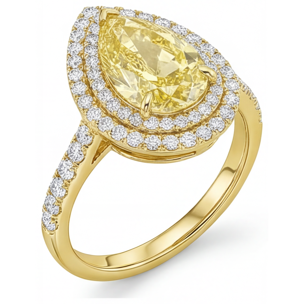 Earth-Mined Fancy Yellow Diamond Fine Jewelry Ring 2 ct 14K Yellow Gold – profile view