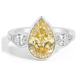 Real VVS Clarity Fancy Yellow Diamond Fine Jewelry Ring 2.75 ct