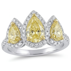 Radiant VVS Fancy Yellow Diamond Ring – 1.5 ct 14K Two Tone Gold
