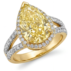 VVS Fancy Yellow Diamond Statement Ring 4.25 ct – 14K Two Tone