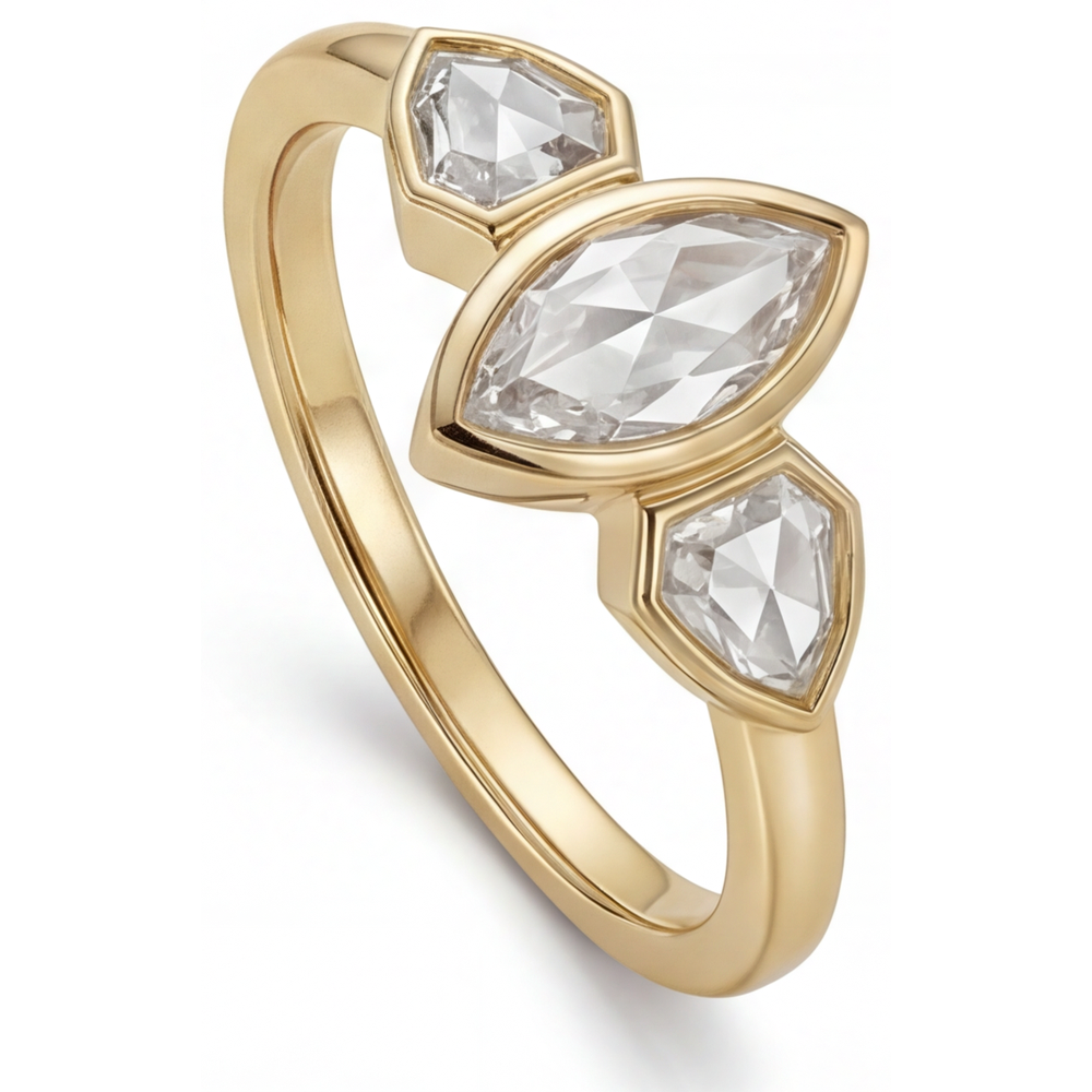 Bespoke 3-Stone Ring 1.75 ct – side view