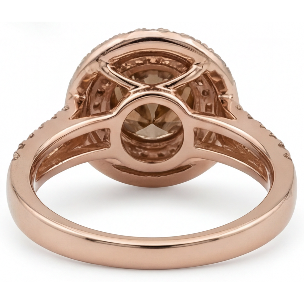 Genuine Fine Diamond Bridal Ring – profile view