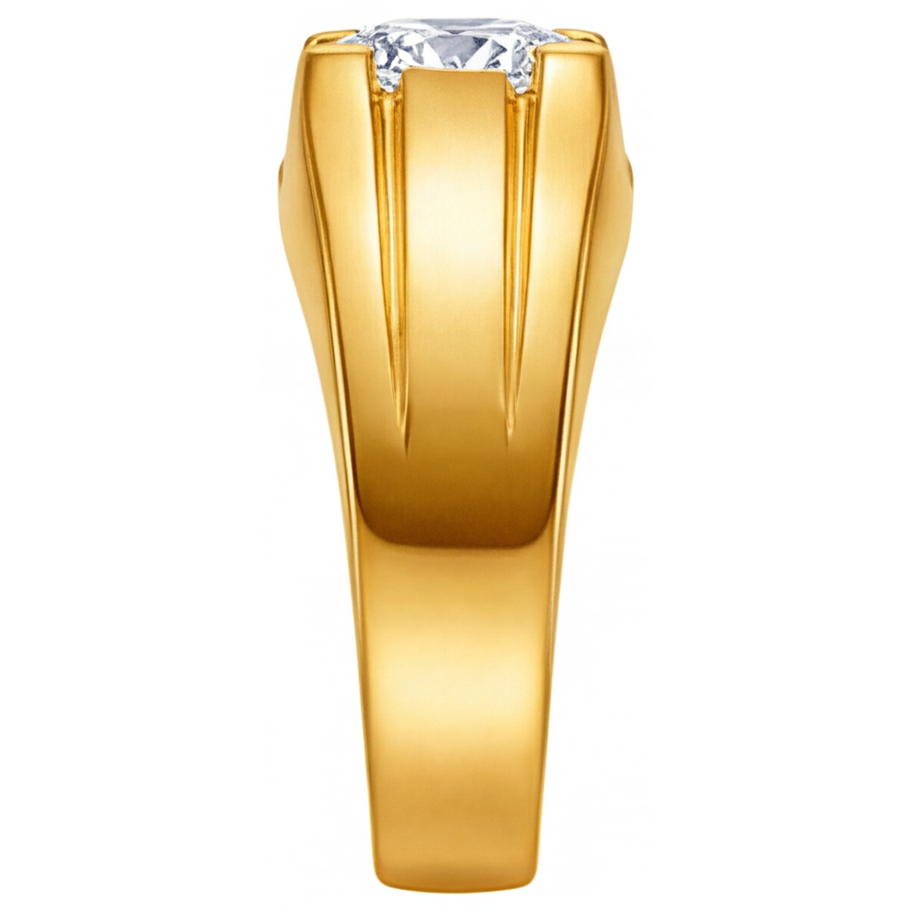 Earth-Mined Fine Diamond Gentleman's Ring – angle view