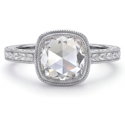Luxury Rose Cut Fine Diamond Halo Ring – 3.25 ct 14K White Gold