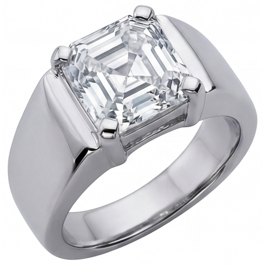 Fine Diamond Men's Ring 5-ct 14 Karat White Gold – main view