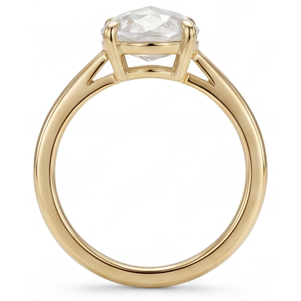 Earth-Mined Fine Diamond Ring – profile view