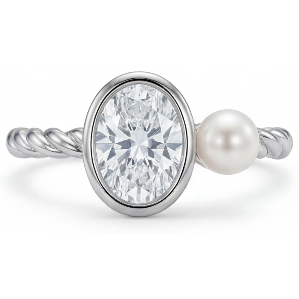 Fine Diamond Single Stone Ring 1.50-ct 14K White Gold – main view
