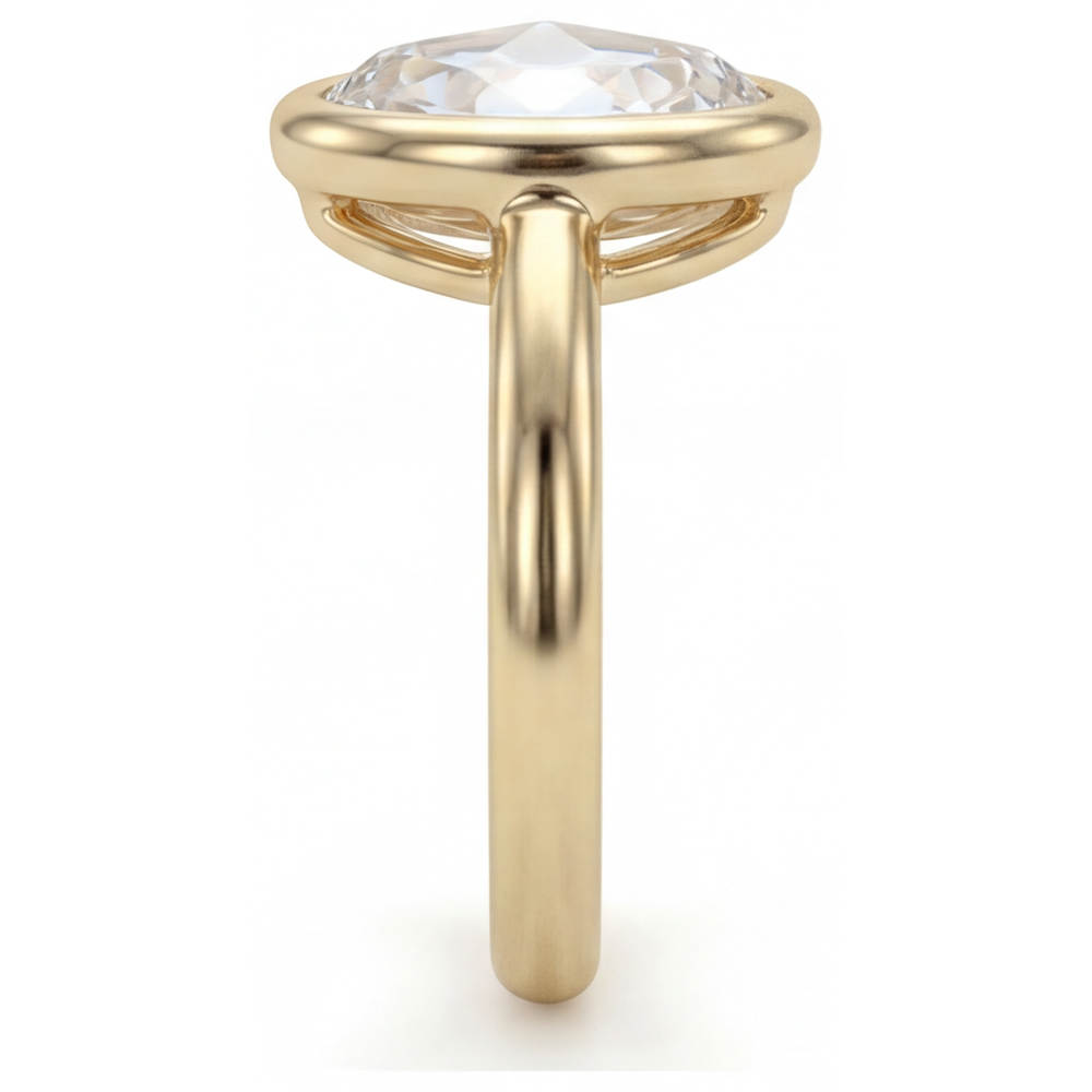 Fine Diamond Single Stone Ring 5.0-ct 14K Yellow Gold – angle view