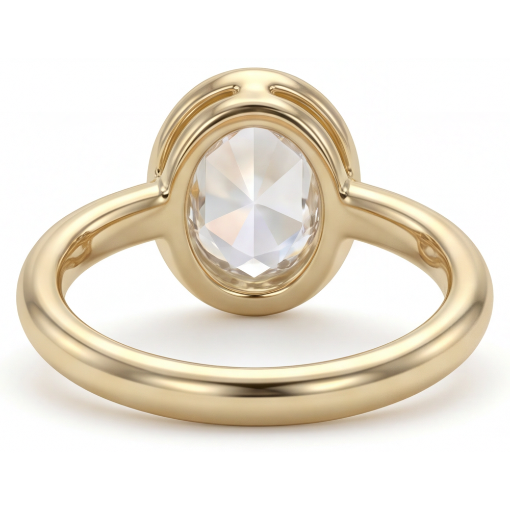 Real Fine Diamond Single Stone Ring – profile view