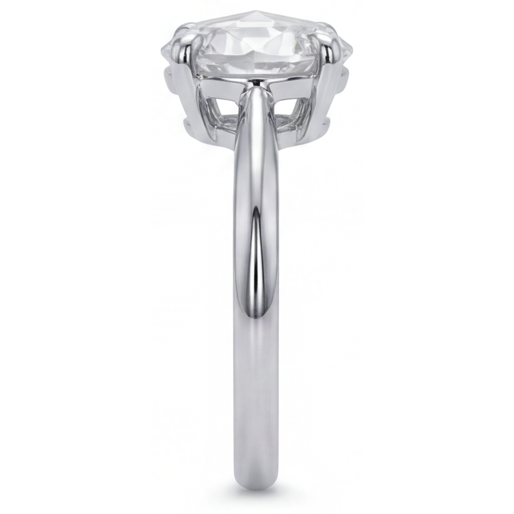 Refined Fine Diamond Solitaire Ring 4 ct – angle view