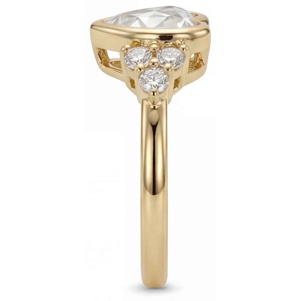 Handcrafted Fine Diamond Solitaire Ring with Accents 1.75 ct – angle view