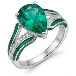 Exquisite Fine Emerald Gemstone Ring 2.50 ct – 14K White Gold by