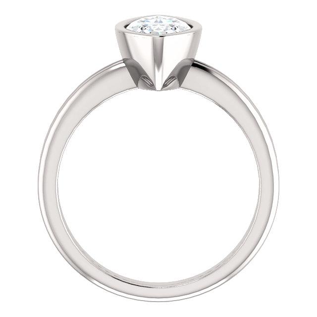 Solitaire Marquise Natural Diamond Ring 3 Carats Bezel Set White Gold 14K