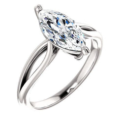 Women Natural Diamond Solitaire Engagement Ring 2.50 Carats Split Shank