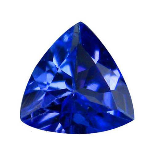 Trilliant Blue Tanzanite ring in Gold – main view