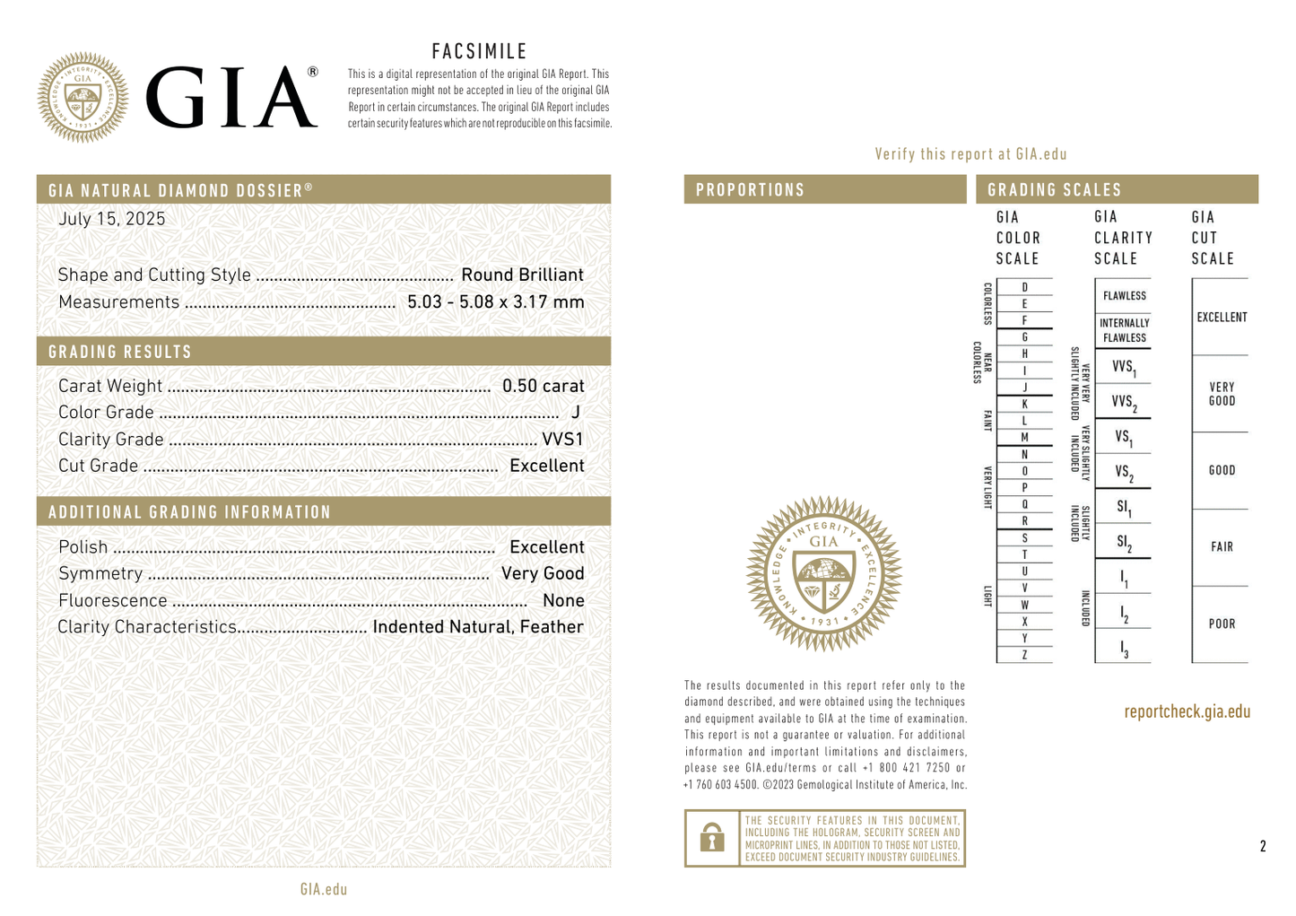 GIA Certificate