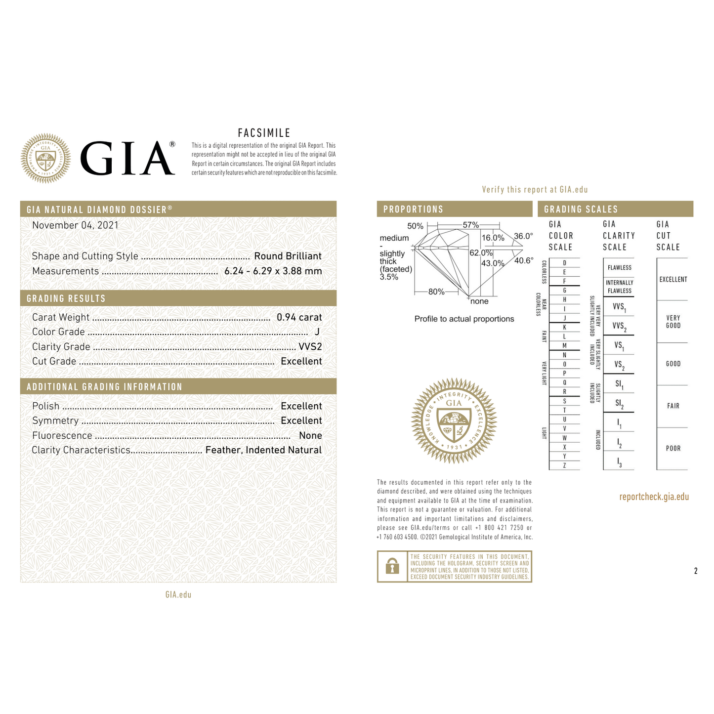 GIA Certificate