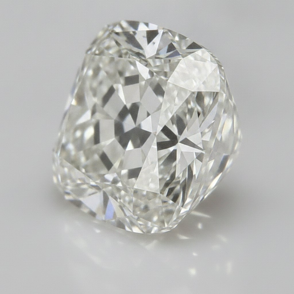 H VS1 4 Carat Authentic Old Mine Cushion Cut Natural Loose Diamond