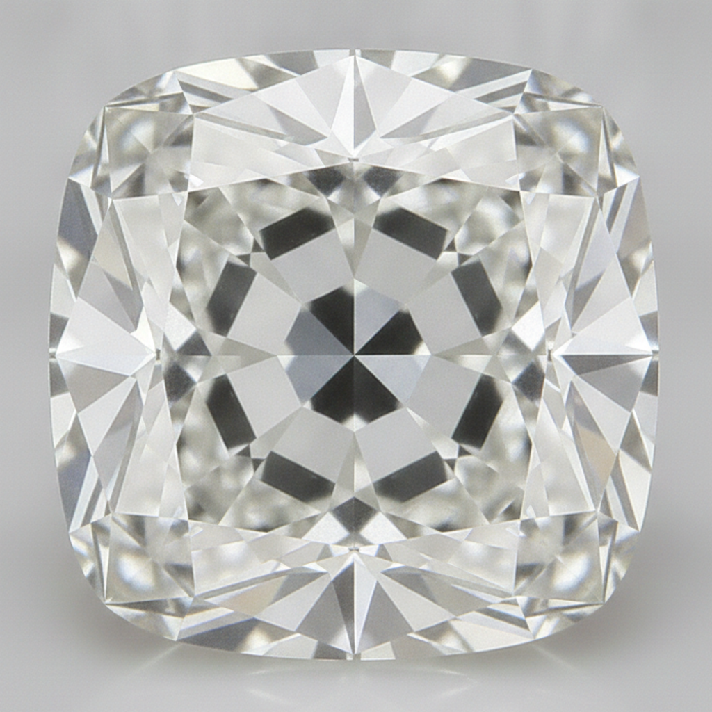 H VS1 4 Carat Authentic Old Mine Cushion Cut Natural Loose Diamond