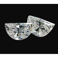 Half Moon Loose Natural Earth Mined Diamond ( Not Lab Grown ) Pair 1.50 Carats F VS1 0.75 Carats Each