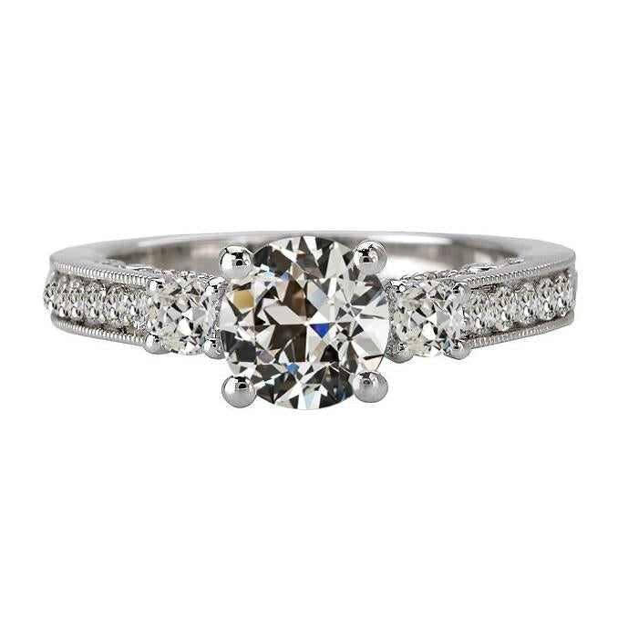 Anniversary Ring Old Mine Cut Diamond White Gold 6 Carats - Anniversary Ring-harrychadent.ca