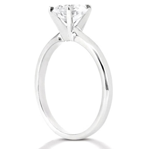 1 Carat Round Natural Earth Mined Diamond Solitaire Engagement Ring White Gold 14K