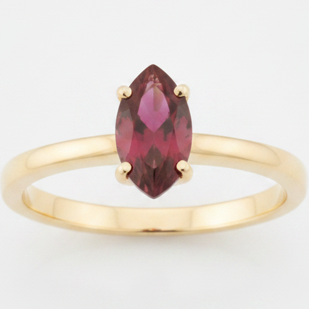 Ruby Ring 1.5 Carat Genuine Marquise Burmese Solitaire 18K Gold