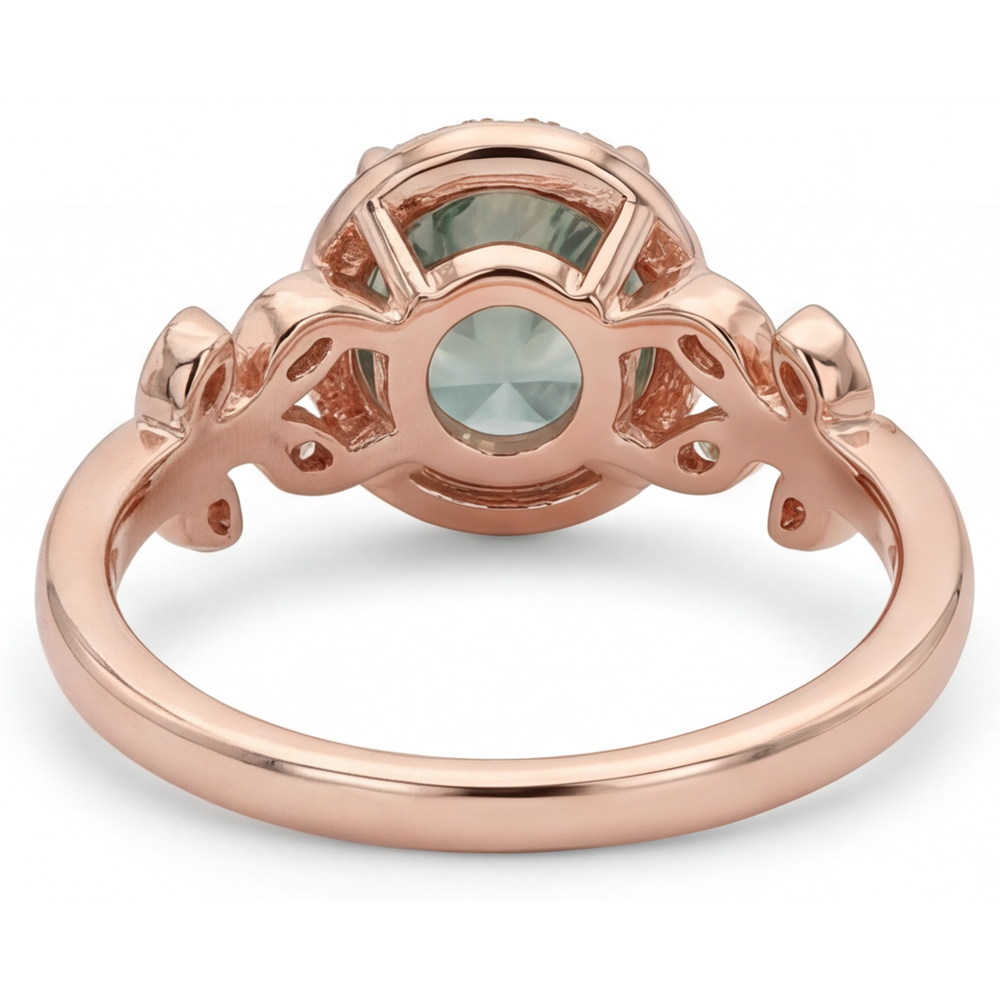 Luxury Moss Agate Colored Stone Ring 2.0 ct – top view