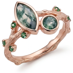 Handcrafted 1.50-ct Moss Agate Precious Stone Ring
