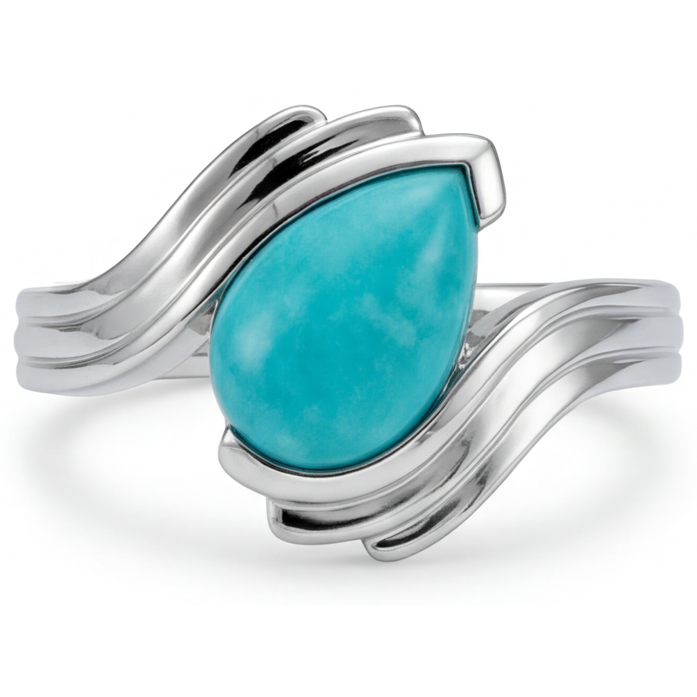 Sparkling Neon Paraiba Colored Stone Ring 2 ct – front view