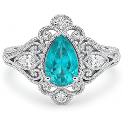 Artisan Halo Ring with Vintage Neon Paraiba – 1 ct