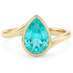 Colored Stone Ring 14 Karat Yellow Gold – Paraiba Tourmaline