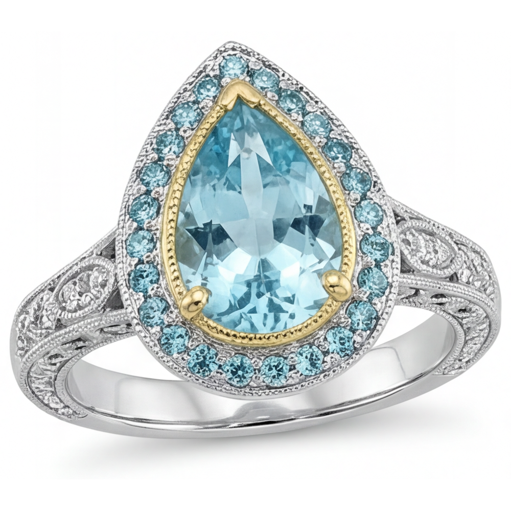 Luxury Paraiba Tourmaline Halo Engagement Ring 2.25 ct – main view