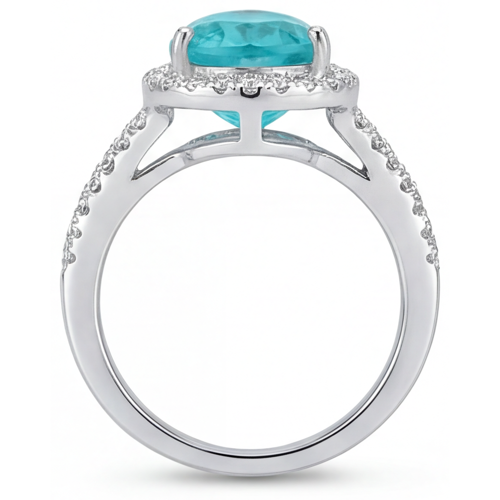 Fine Halo Engagement Ring 2.75 ct – back view