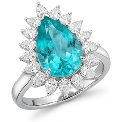 Paraiba Tourmaline Halo Engagement Ring – VVS Clarity 5 ct 14K