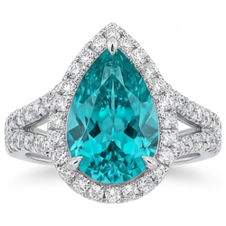 Genuine VVS Clarity Paraiba Tourmaline Halo Setting Ring 5.50 ct