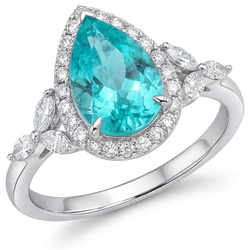 VVS Clarity Precious Stone Ring – Paraiba Tourmaline 2.25 ct 14K