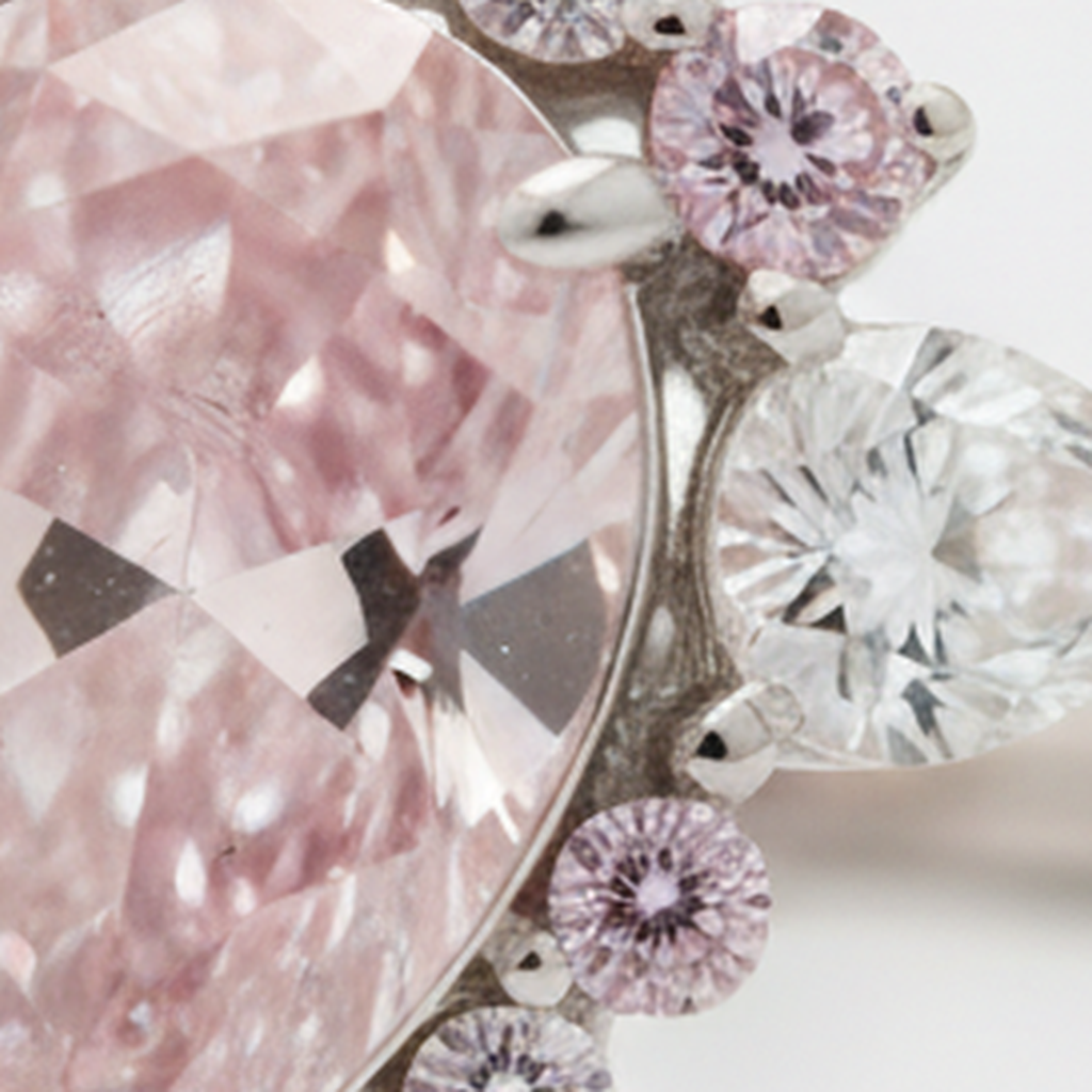 Fancy Pink Diamond Engagement Ring 2 Carats Natural Pear Semi Halo Platinum