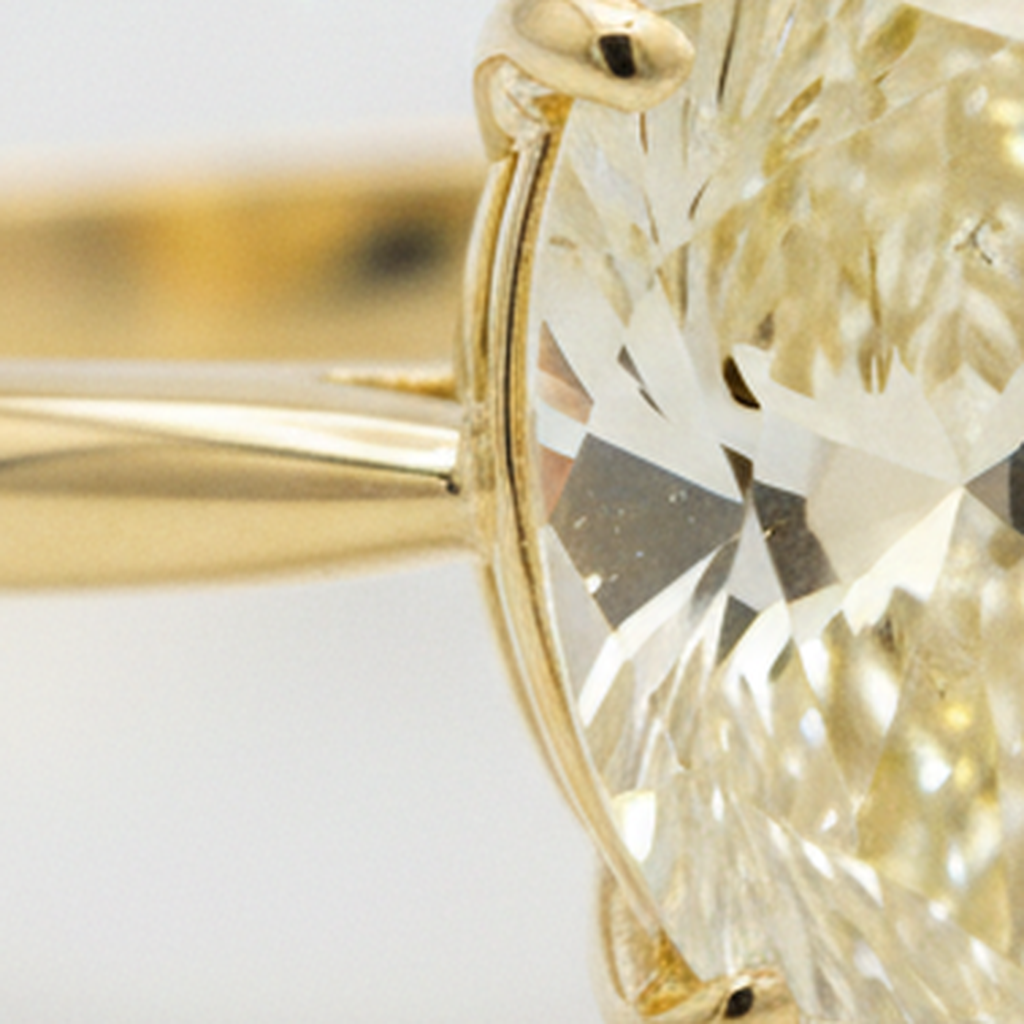 Larimar And Diamond Engagement Ring 2 Carat Natural Pear Fancy Yellow Solitaire 18K Gold