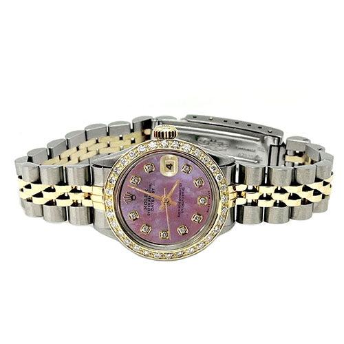 Pink Diamond Dial Bezel Ss & Gold Jubilee Bracelet Lady Rolex