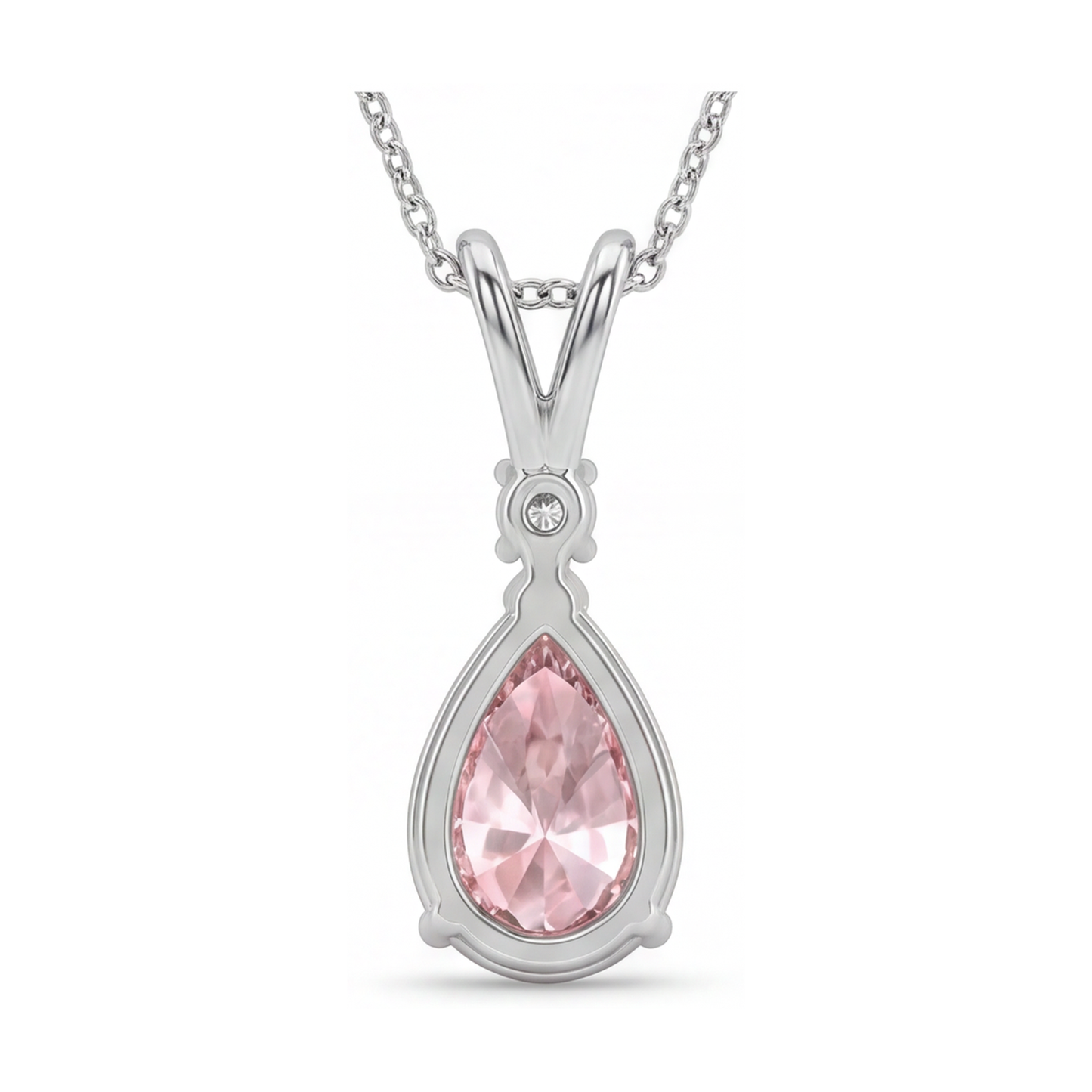 Pink Diamond Necklace 3.15 Carat Pear