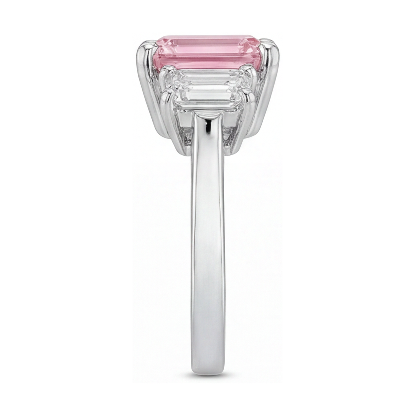 Pink Diamond Ring 3.4 Carat Emerald