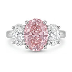 Pink Diamond Ring 4.2 Carat Oval