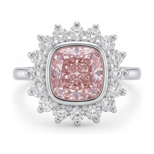 Pink Diamond Ring 4 Carat Cushion