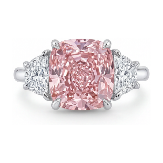 Pink Diamond Ring 5.2 Carat Cushion