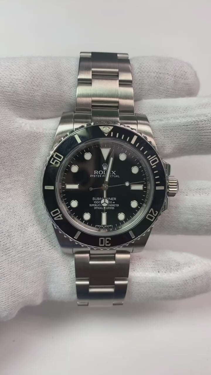 Rolex Submariner 41mm No-Date Black Dial SS Men's Watch
