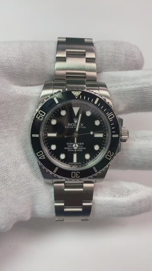 Rolex Submariner 41mm No-Date Black Dial SS Men's Watch
